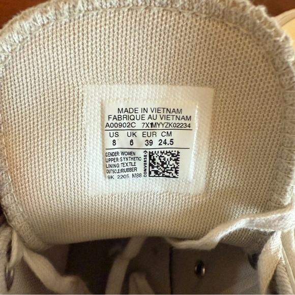 Converse Allstar Millennium Chuck Taylor Cream High-Top Sneakers Leather - Picture 7 of 7